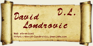 David Londrović vizit kartica